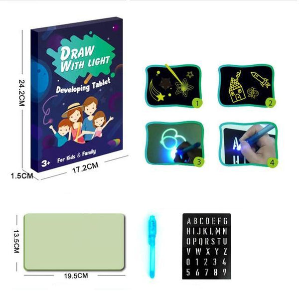 Light Up Drawing Pad Magic Glow Board For Kids - Free Devlivery