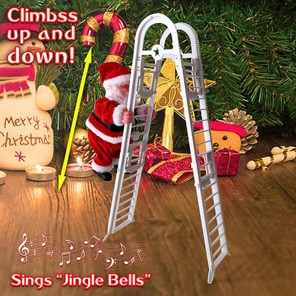Climbing & Singing Santa Christmas Ornament