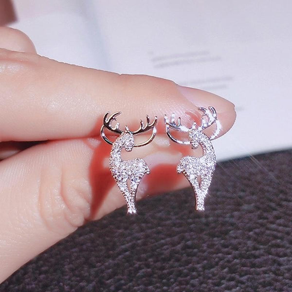 Sparkling Reindeer Christmas Earrings