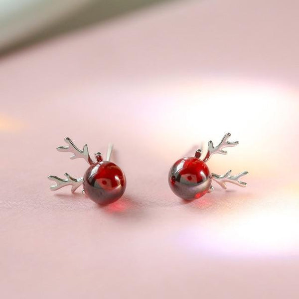 Sparkling Reindeer Christmas Earrings