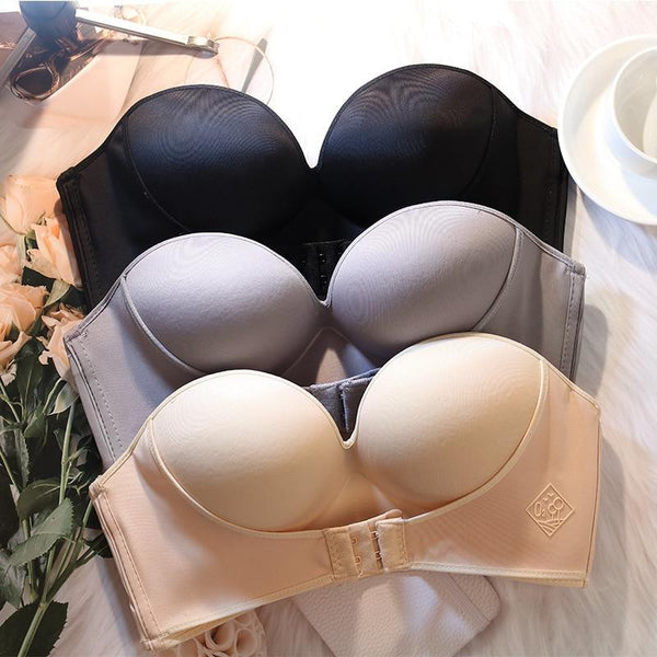Strapless Front Buckle Push-Up Bra