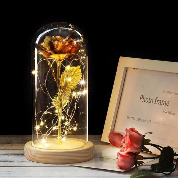 Enchanting Glass Dome LED String Rose