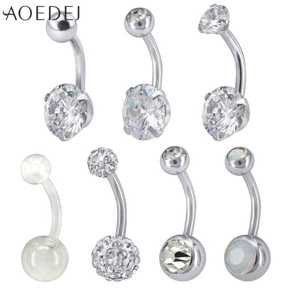 Sammy - Set of 7 Sparkly Belly Button Rings